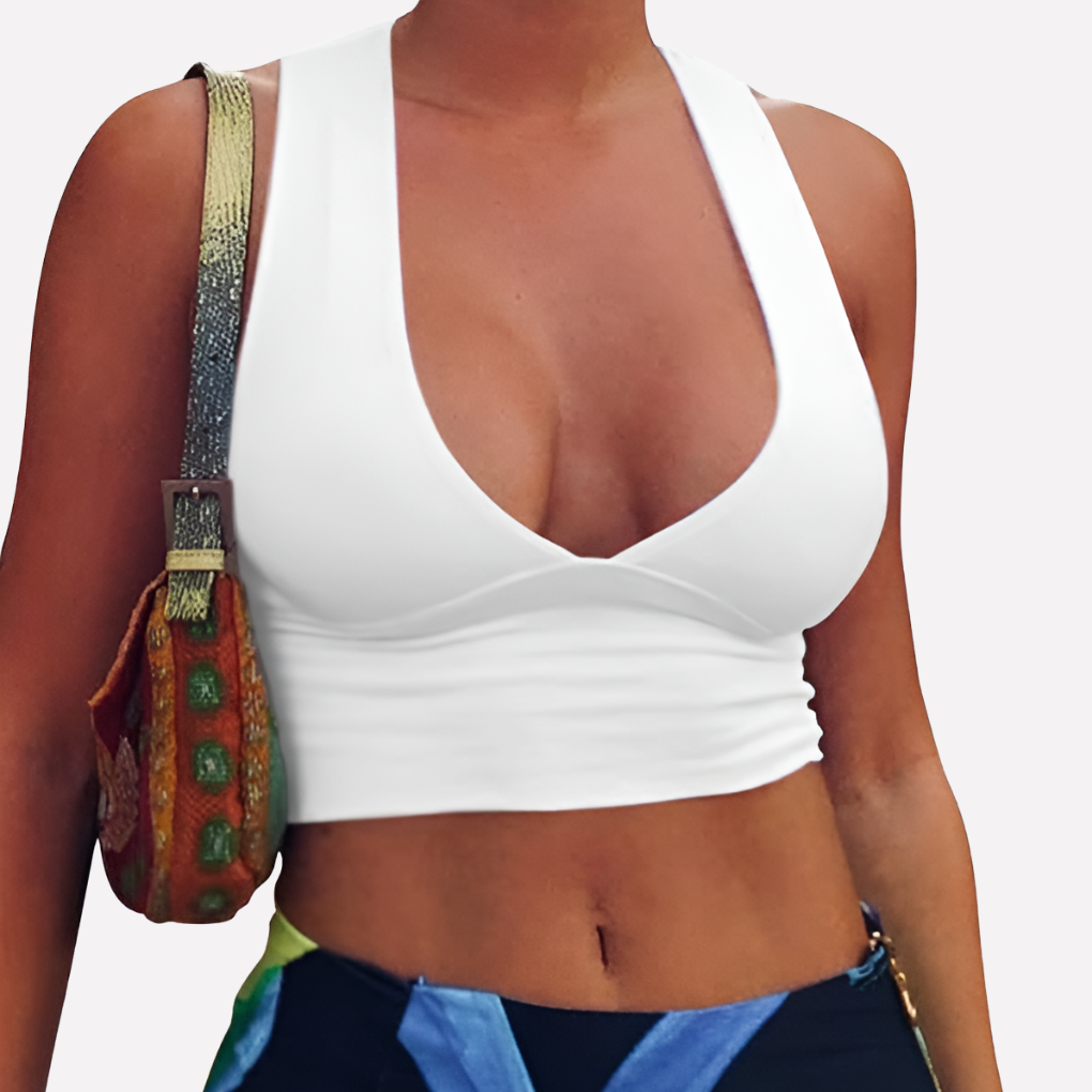 Top corto con schiena a vogatore e cut-out da donna