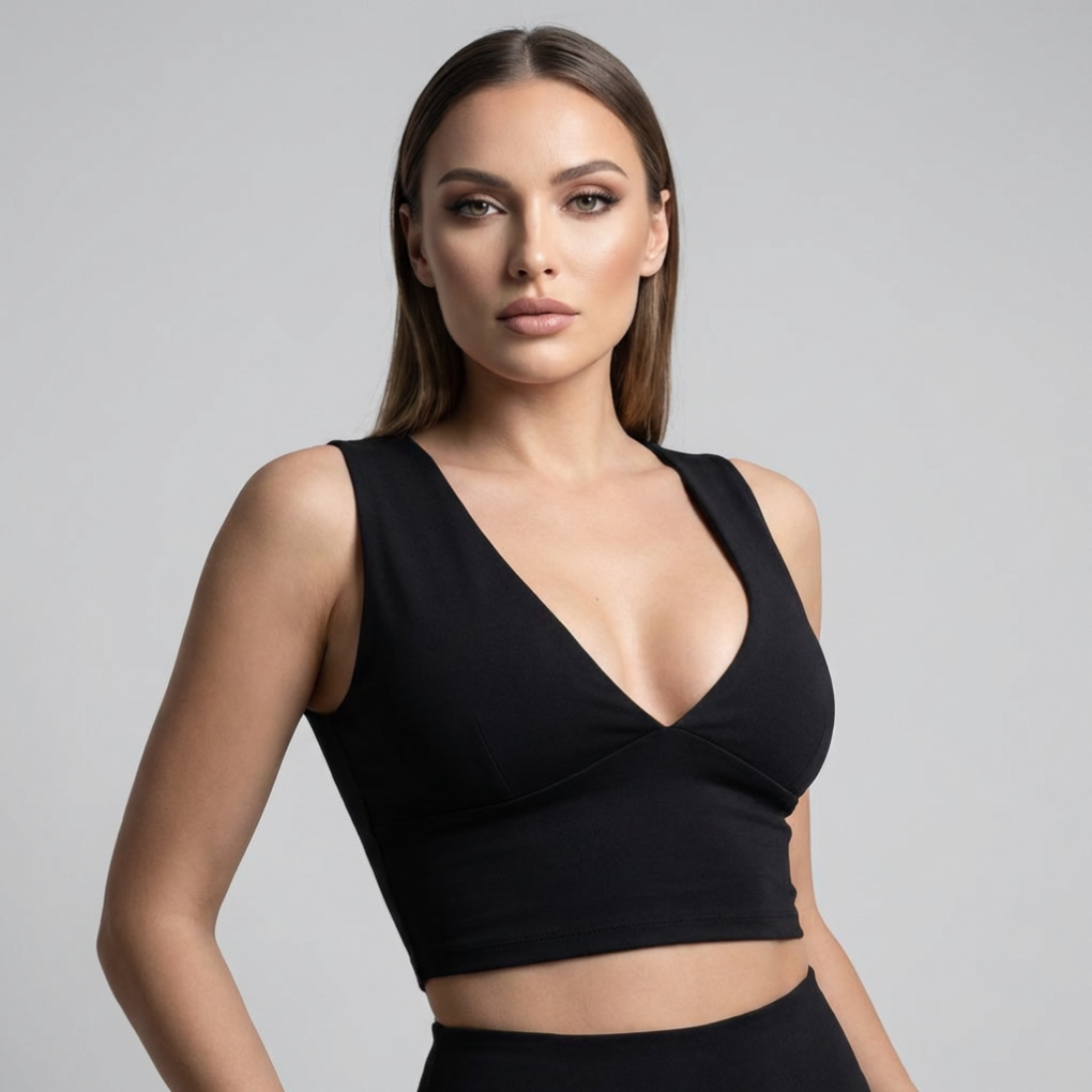 Top corto con schiena a vogatore e cut-out da donna