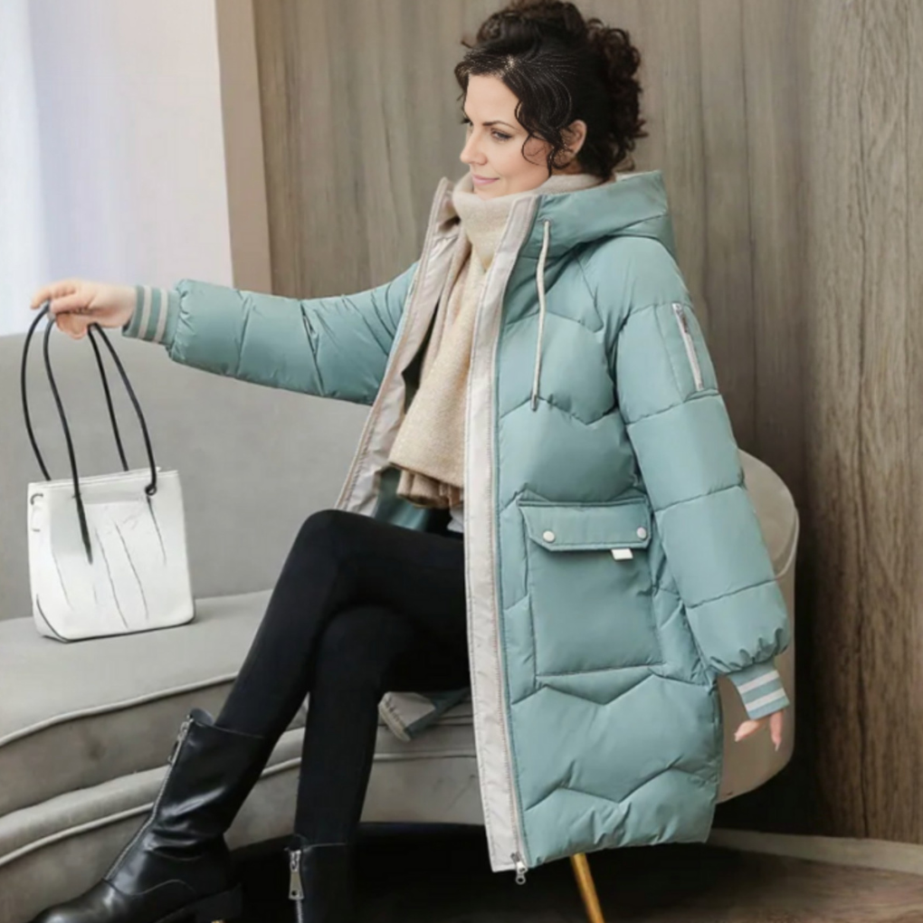 Parka invernale imbottito con cappuccio da donna