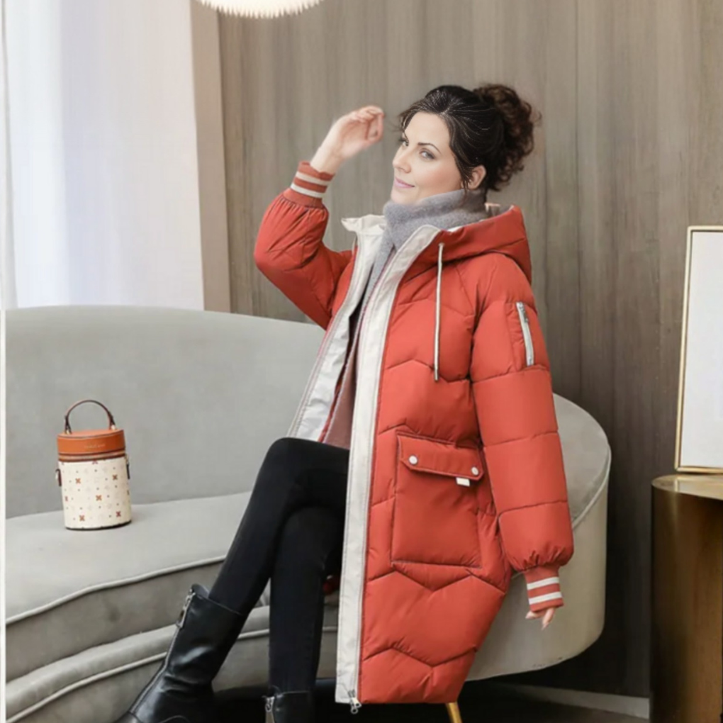 Parka invernale imbottito con cappuccio da donna