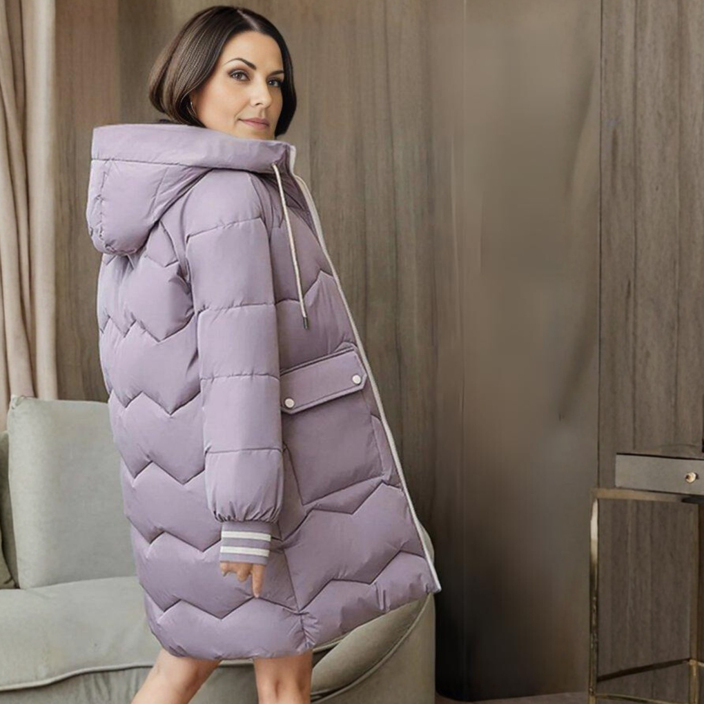 Parka invernale imbottito con cappuccio da donna