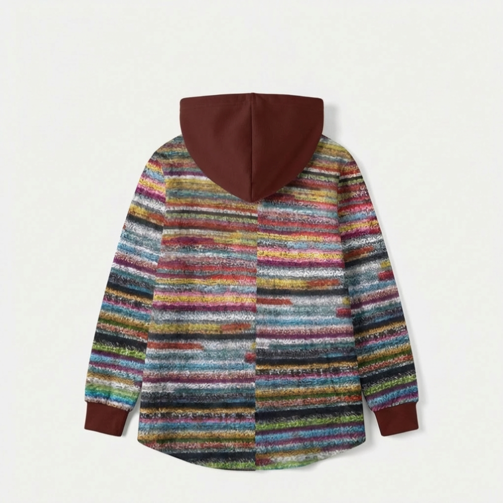 Cardigan invernale in maglia con cappuccio da donna