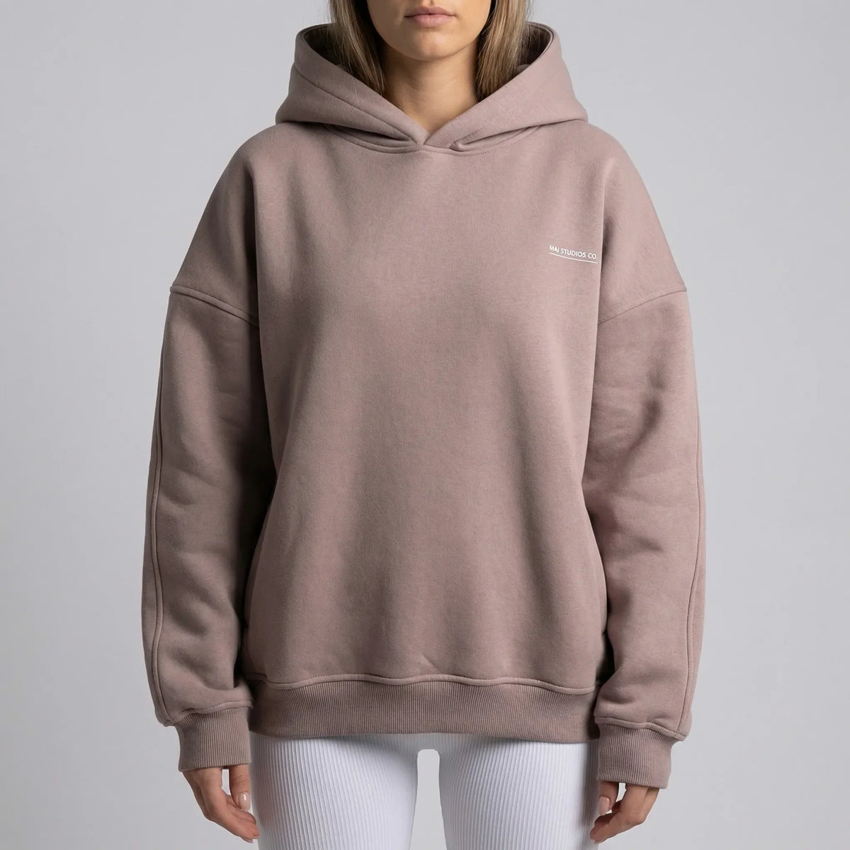 Felpa oversize con cappuccio da donna foderata in pile