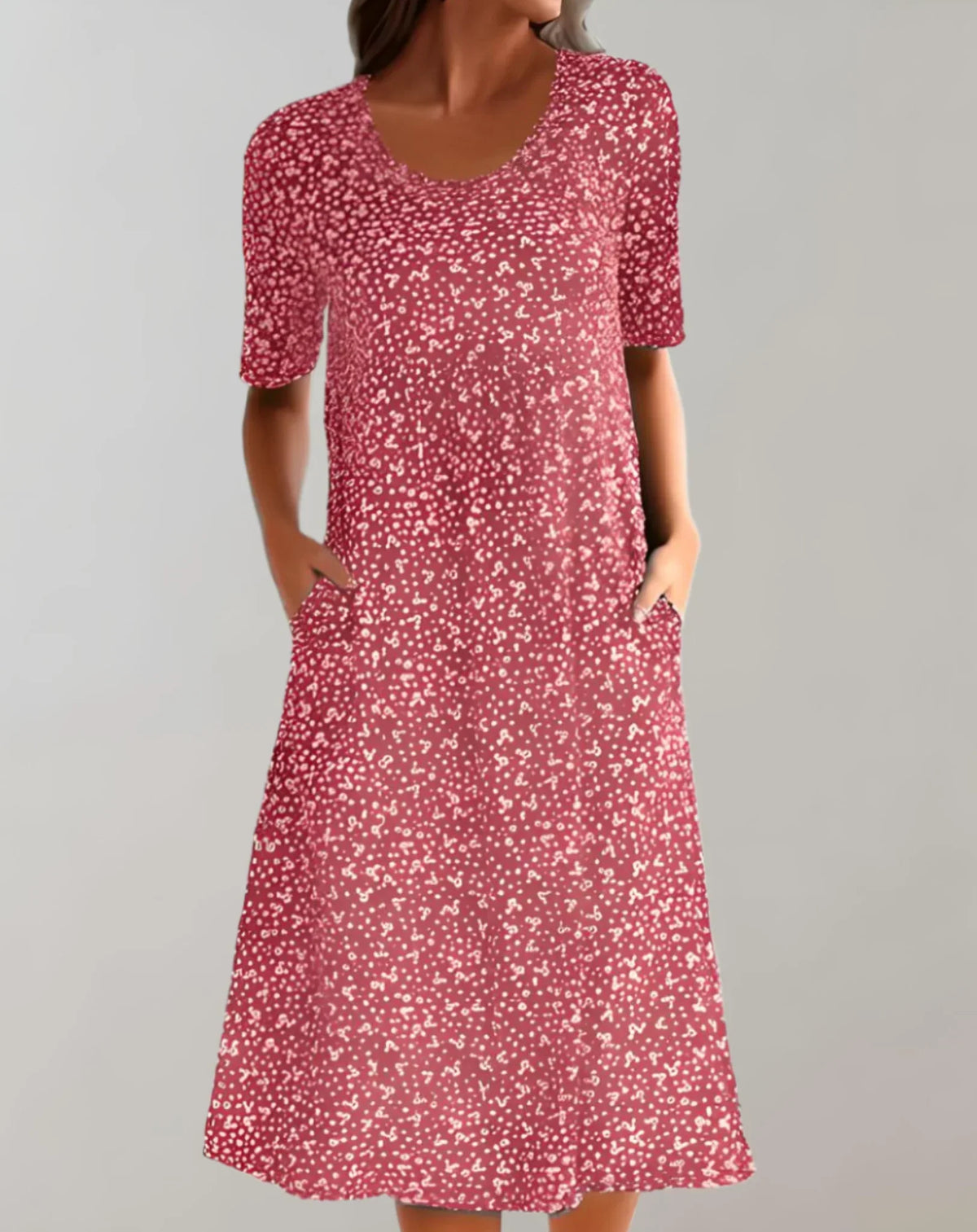 Abito casual da donna leggero con scollo a V