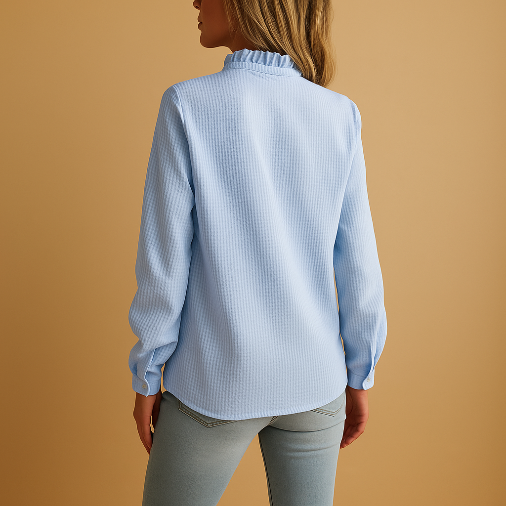 Camicia a righe con volant da donna