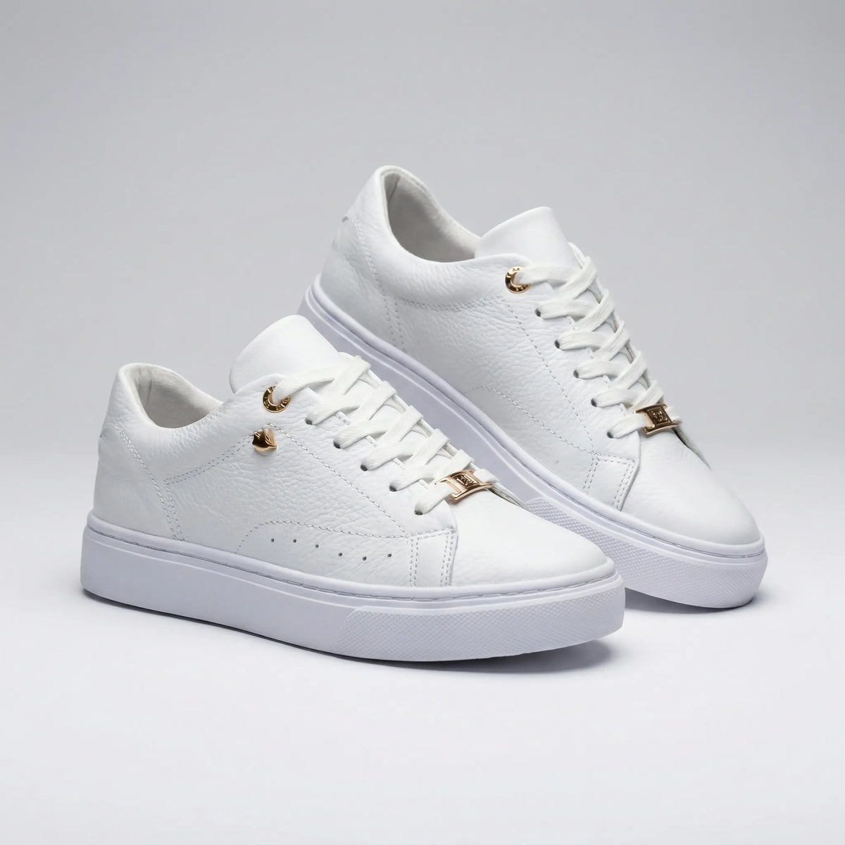 Sneaker in Pelle Embossed con Piattaforma