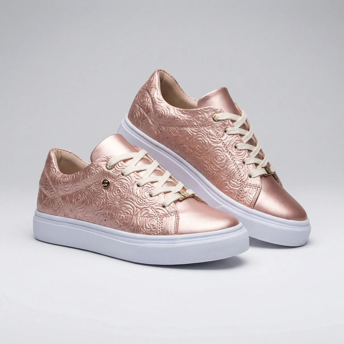 Sneaker in Pelle Embossed con Piattaforma