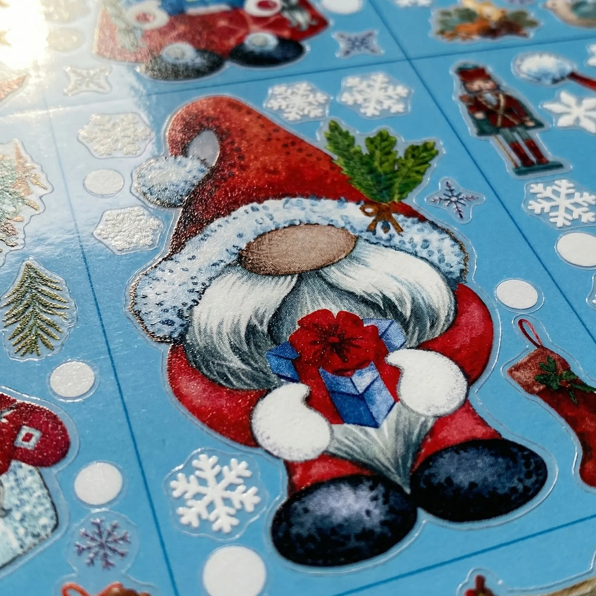 Set di adesivi per finestra a tema gnomo di Babbo Natale
