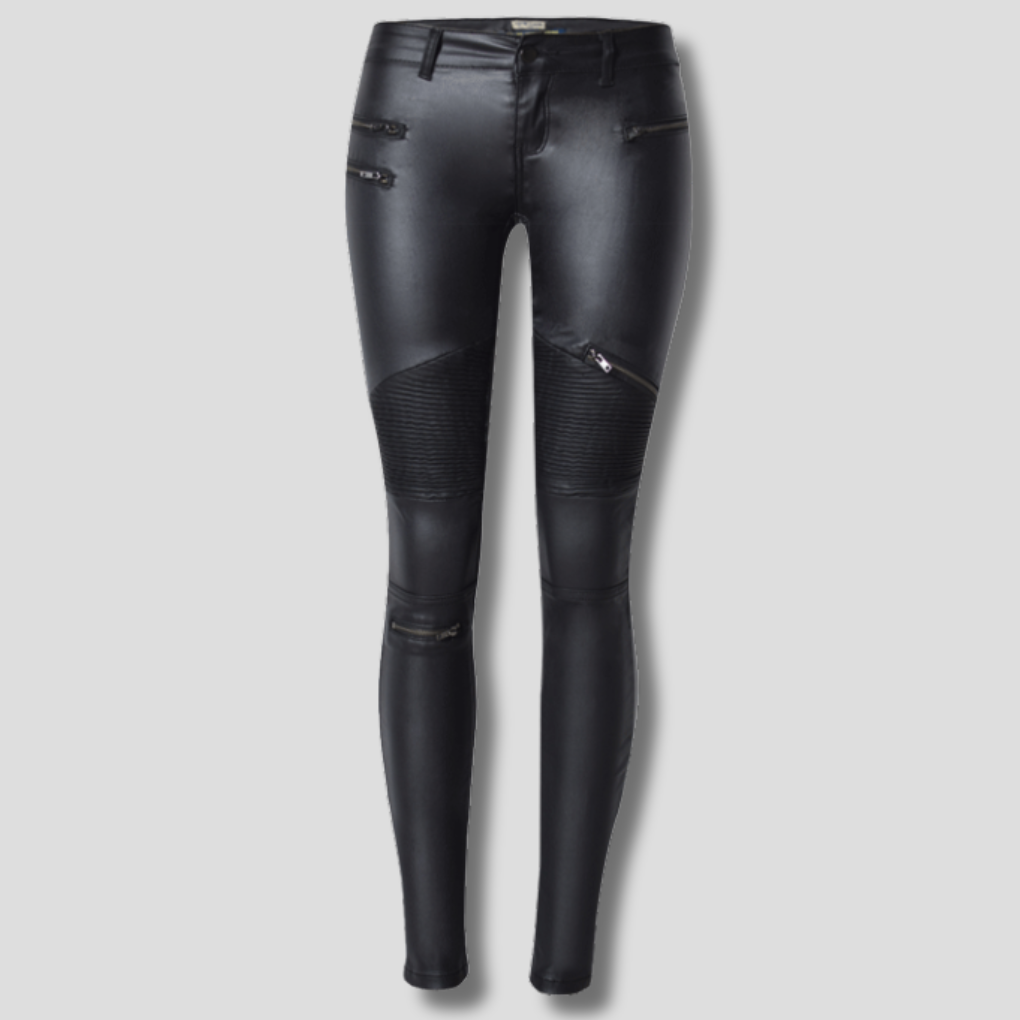 Pantaloni slim in similpelle da donna