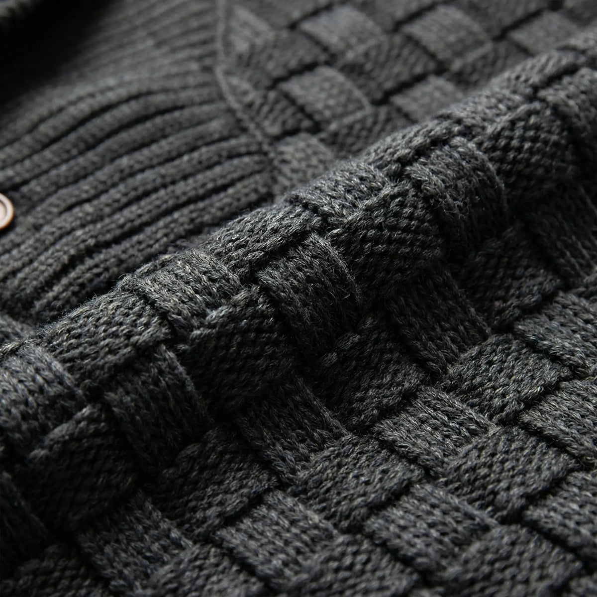 Maglione a Bottone Mezza Collo Rigato per Uomini