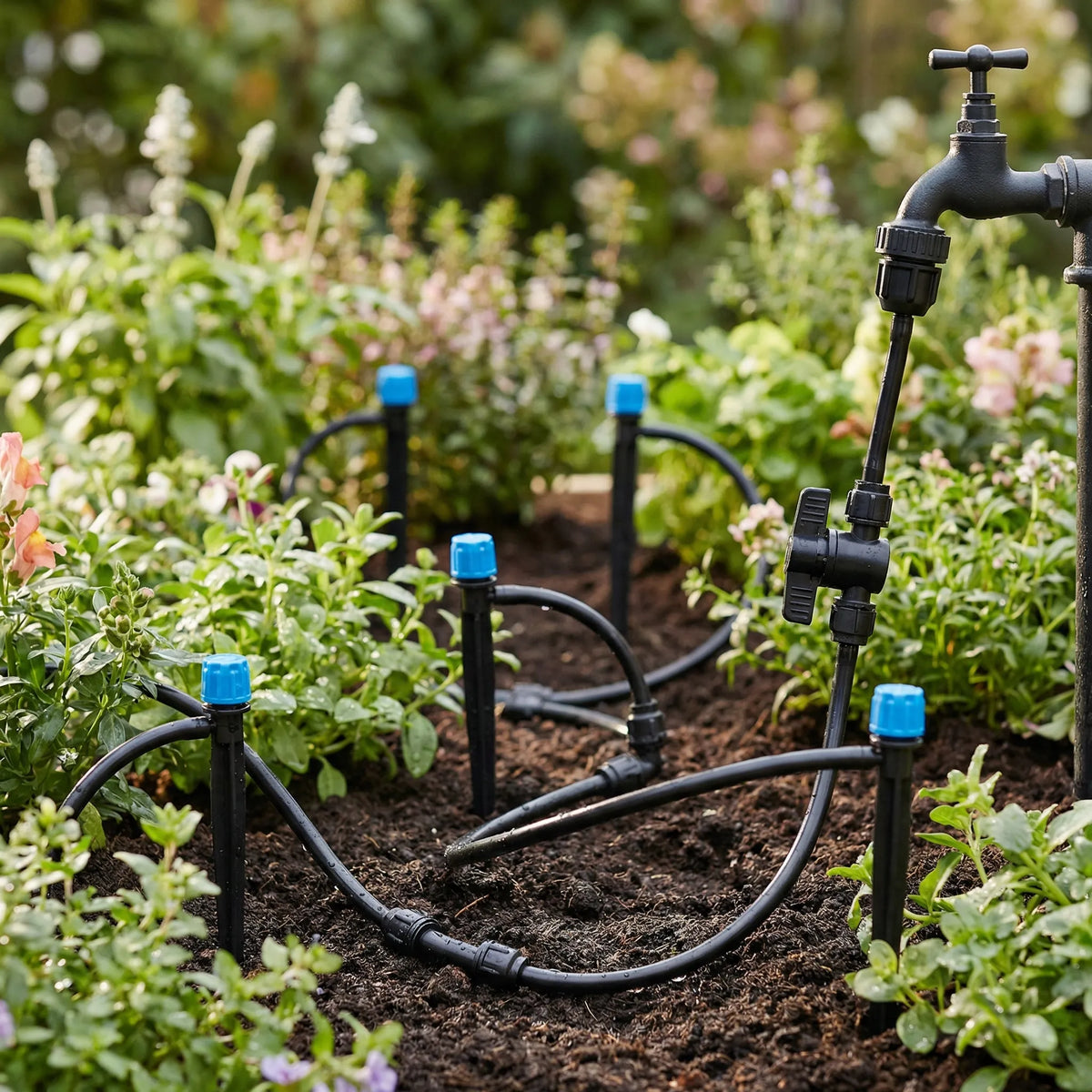 Kit di irrigazione a goccia modulare per giardini