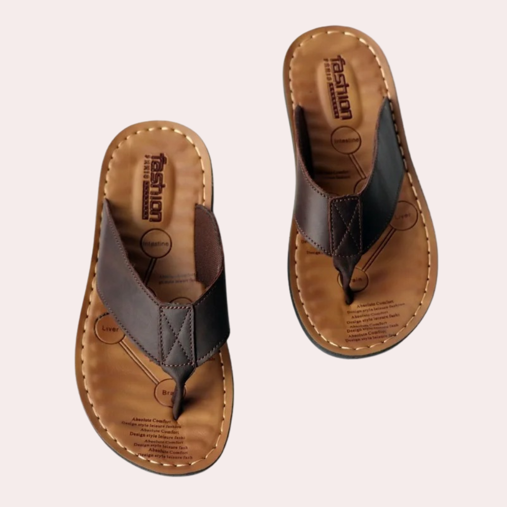 Ciabatte casual in pelle da uomo