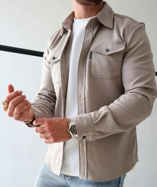 Camicia a maniche lunghe con tasche da uomo