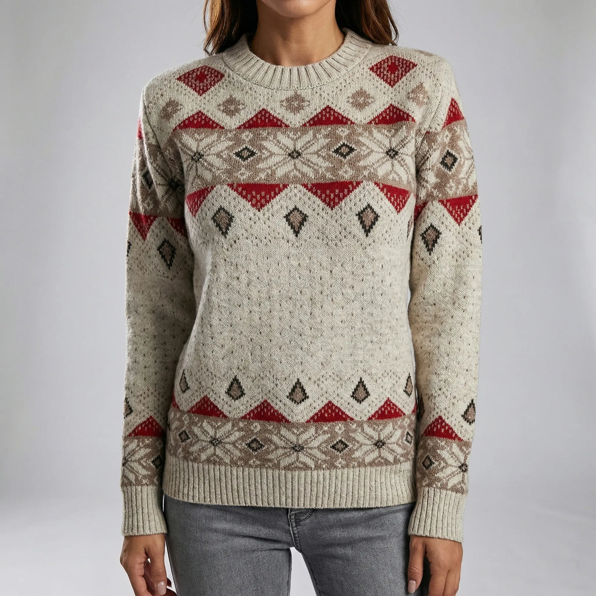 Maglia Lunga con Stampa Geometrica per Donne