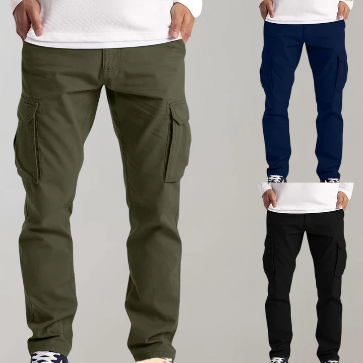 Pantaloni cargo casual in cotone da uomo