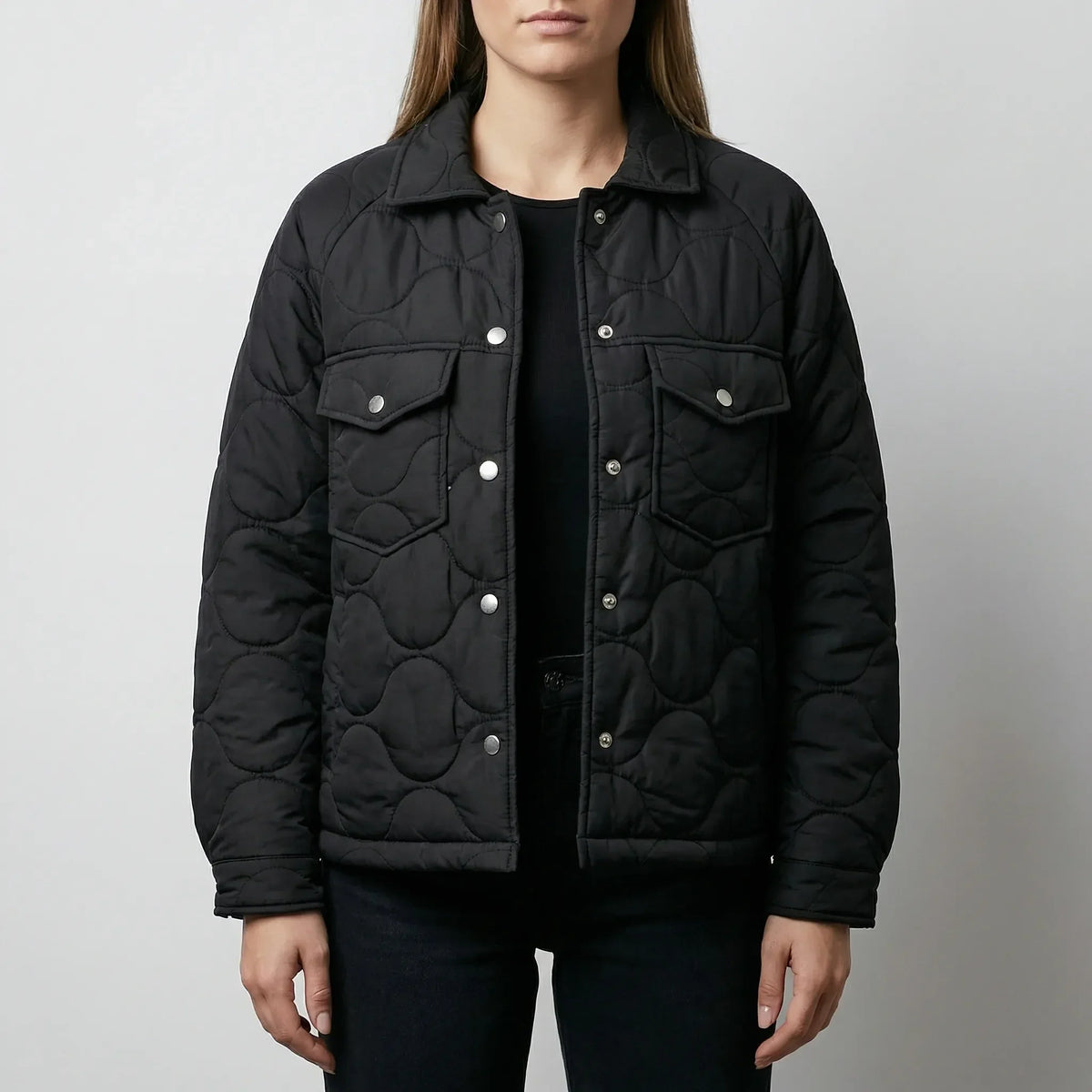 Giacca Snap-Button Quilted Per Donne