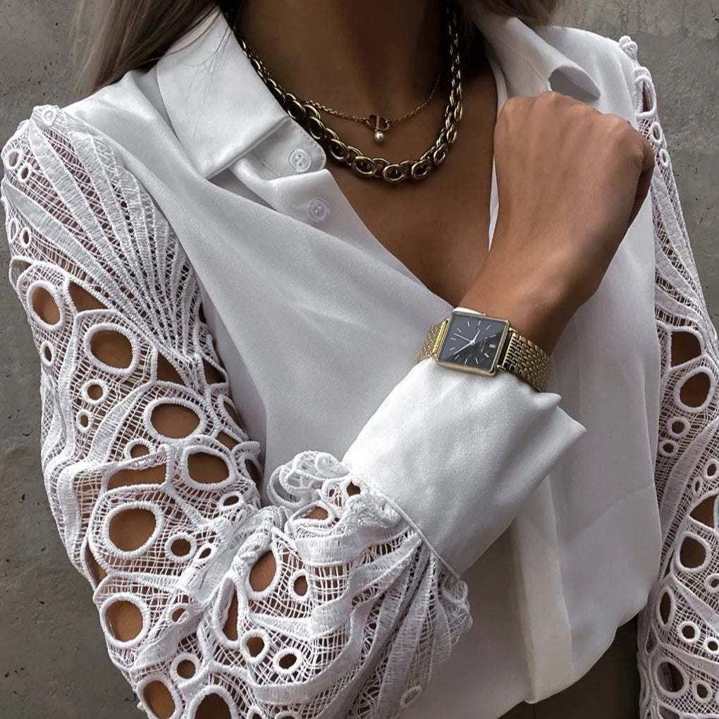 Blusa casual con bottoni da donna