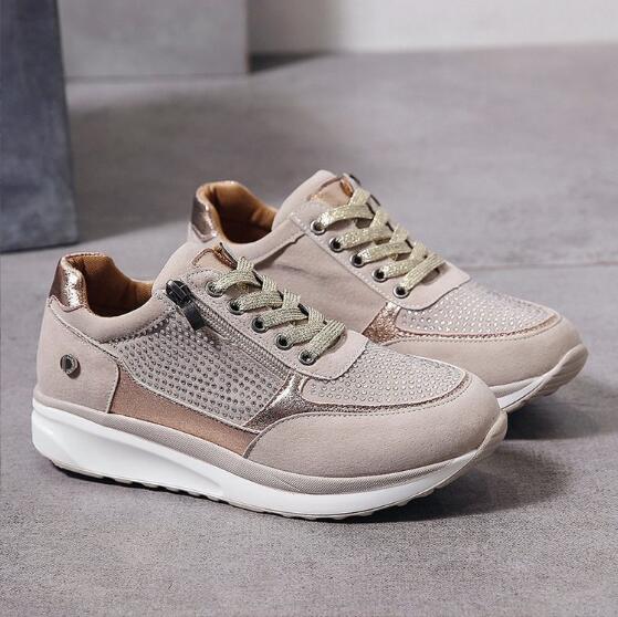 Sneakers ergonomiche in rete con zip da donna