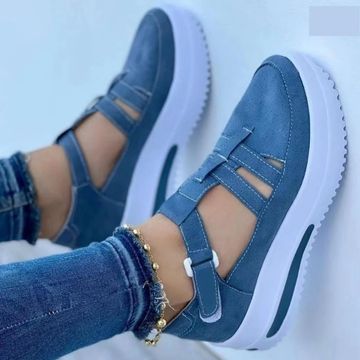 Scarpe aperte casual con chiusura a strappo da donna