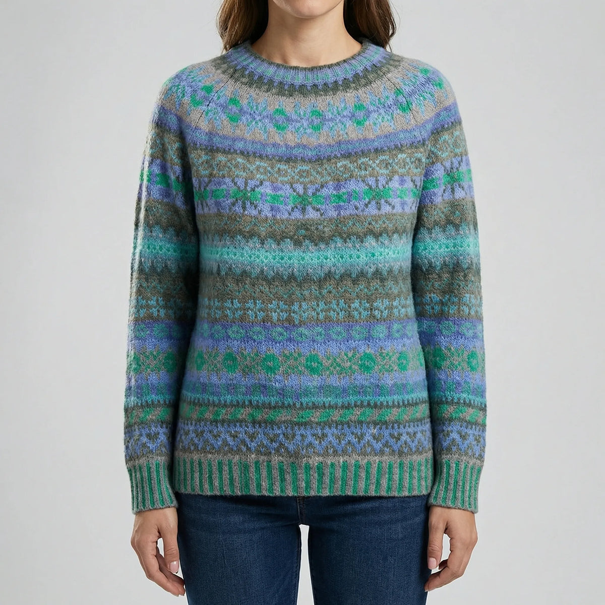 Maglione da donna a righe multicolore con vestibilità rilassata