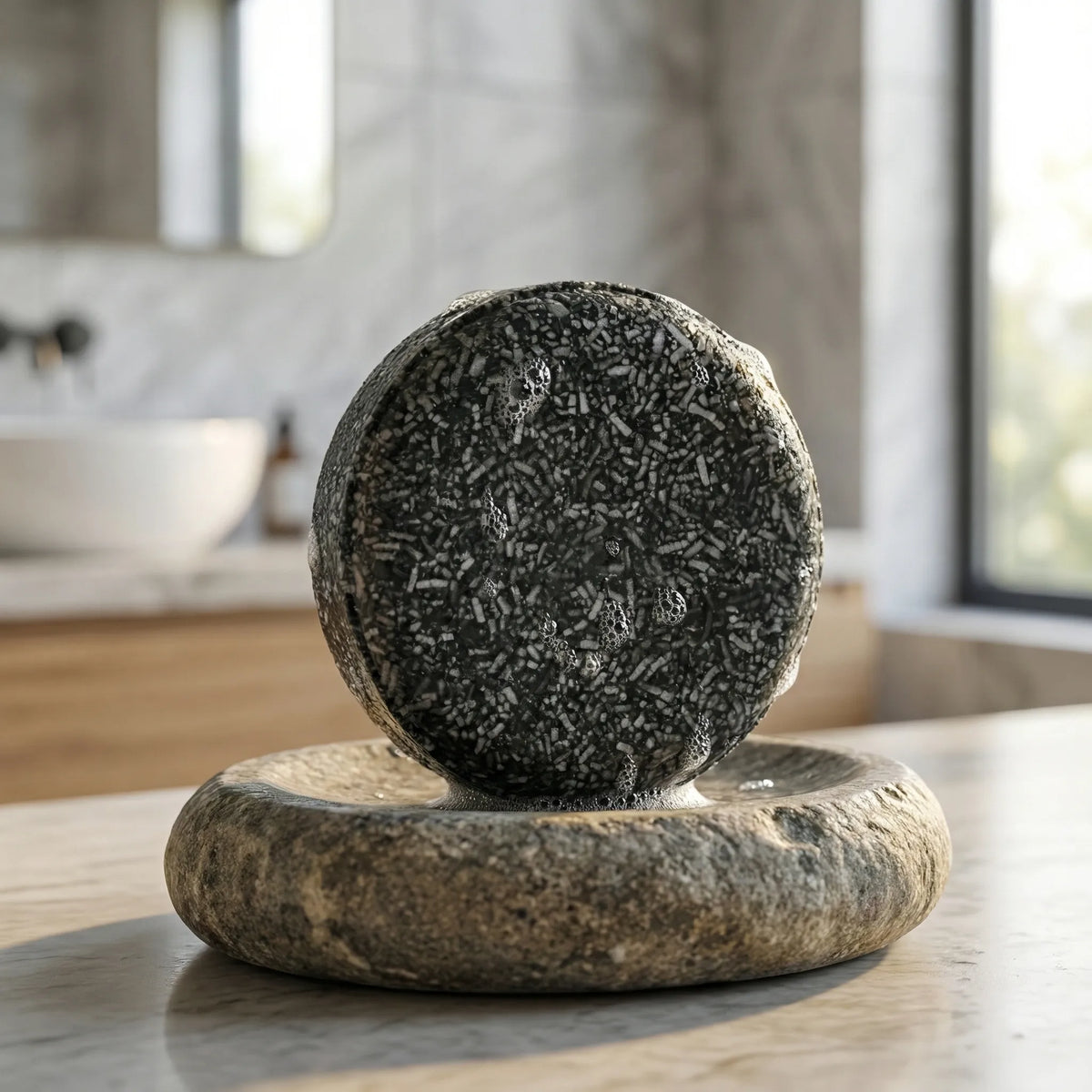 Barra di Shampoo Solido Tonificante per Capelli Grigi