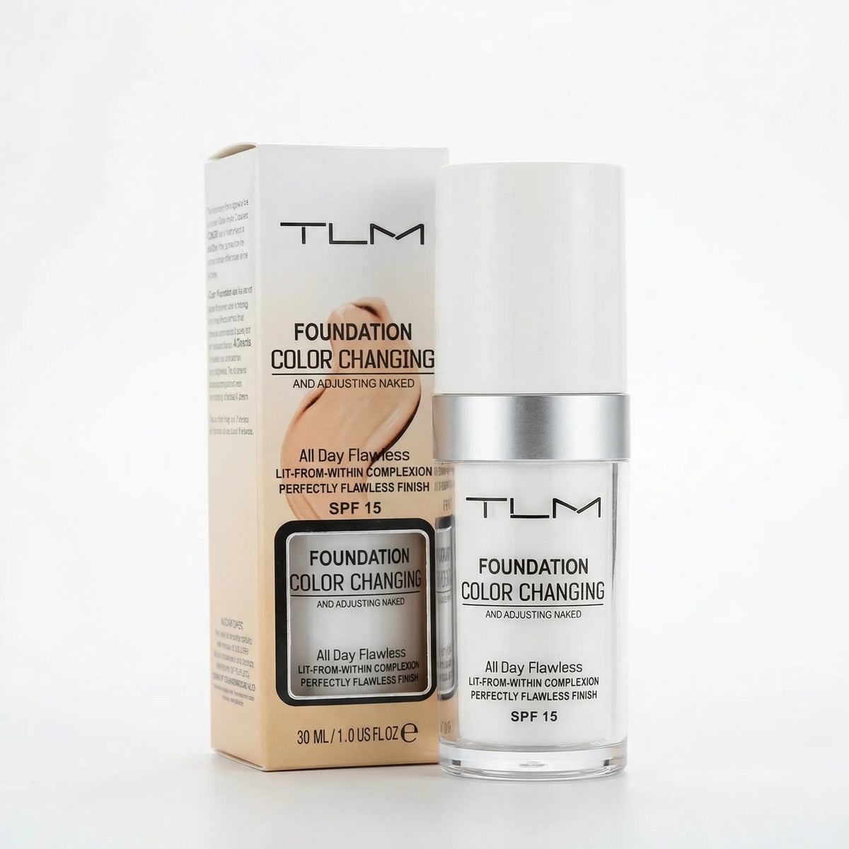 Fondotinta liquido adattante al tono della pelle con SPF 15