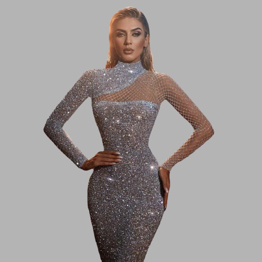 Abito Elegante Senza Spalline in Paillettes – Glamour Eccezionale per Eventi Speciali