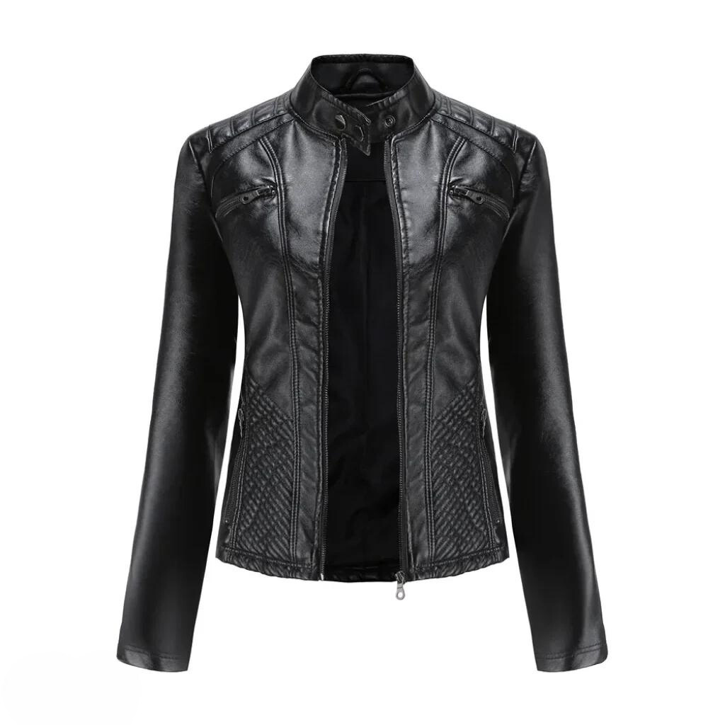 Giacca in pelle slim fit da donna