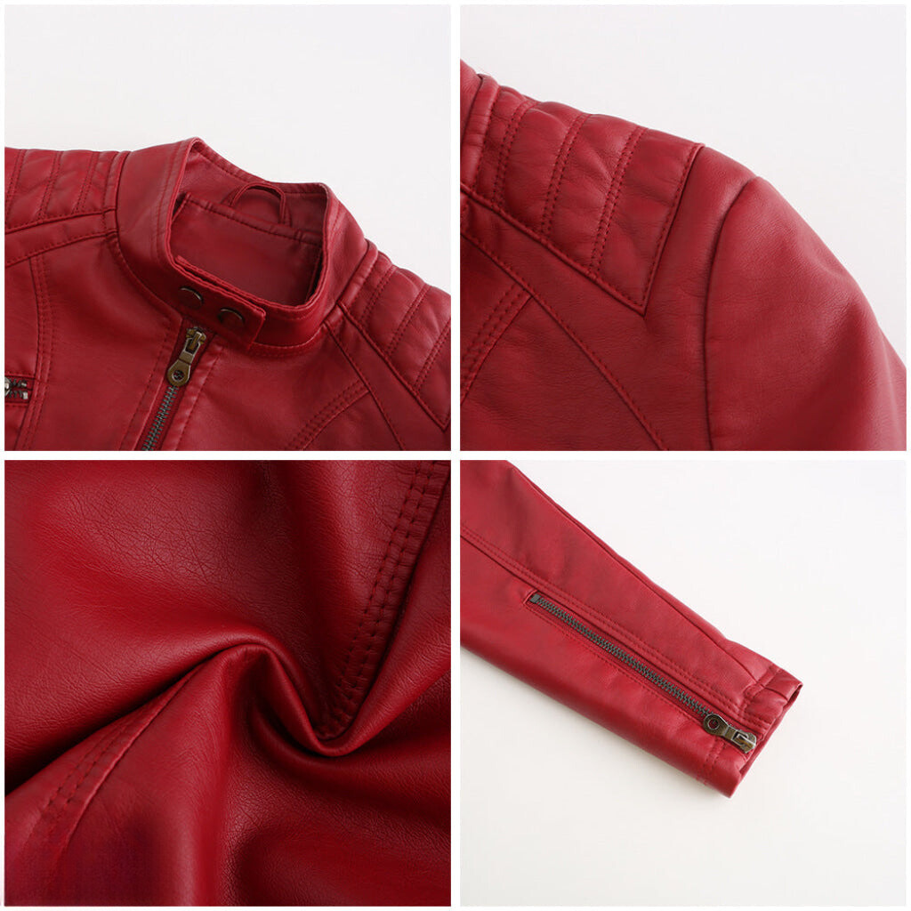 Giacca in pelle slim fit da donna