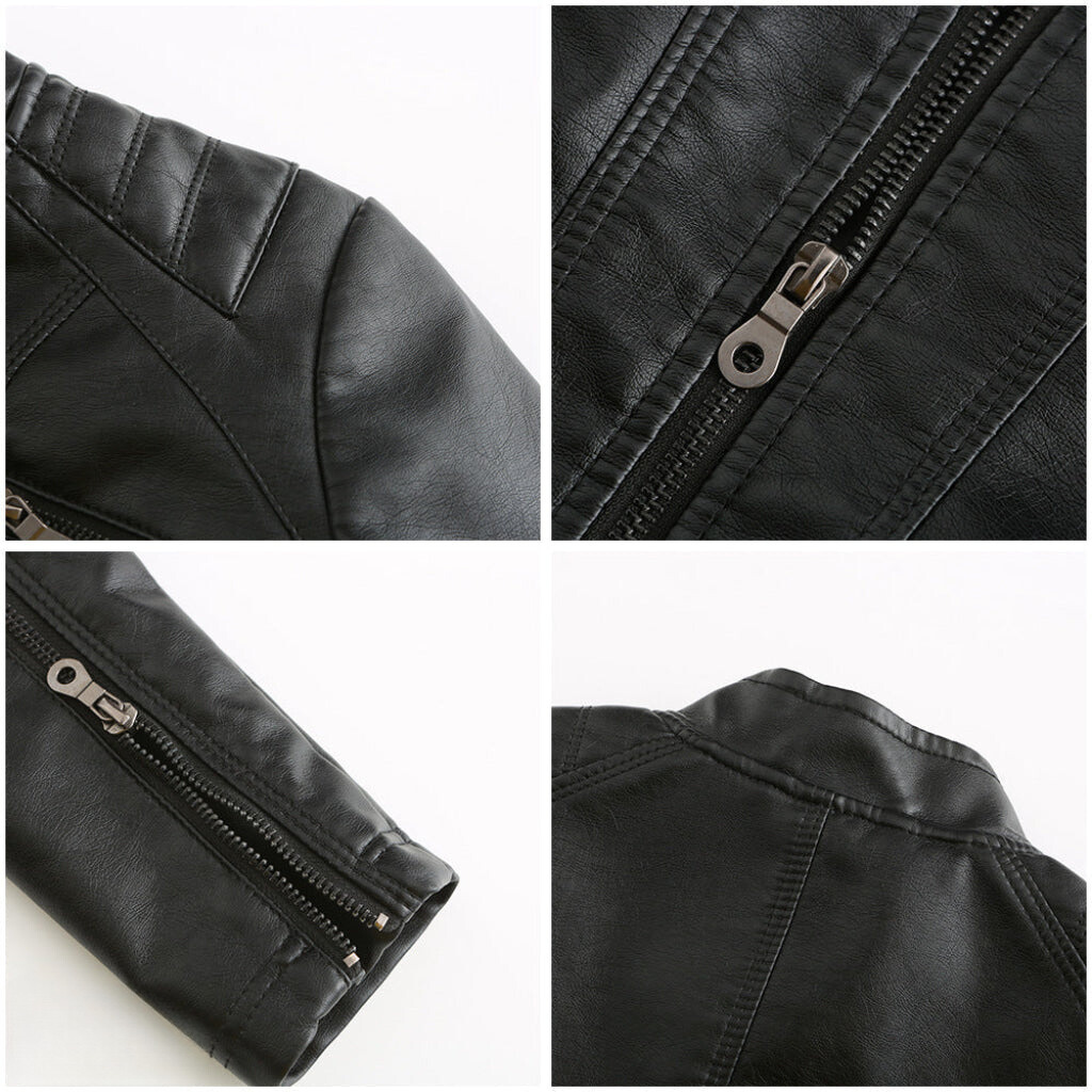 Giacca in pelle slim fit da donna