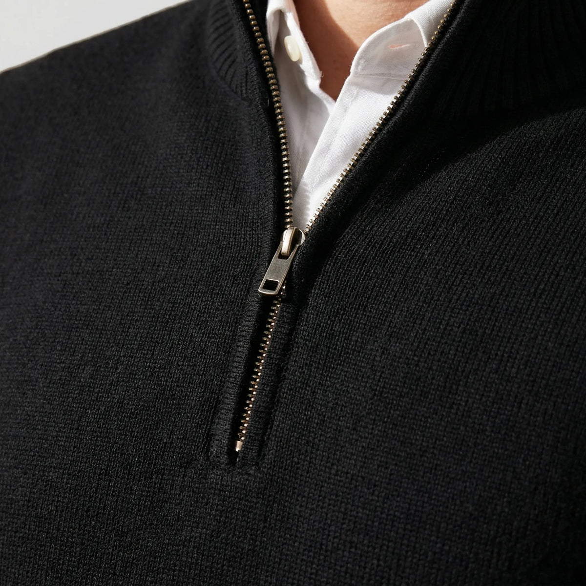 Maglione da uomo a mezza zip con collo alto
