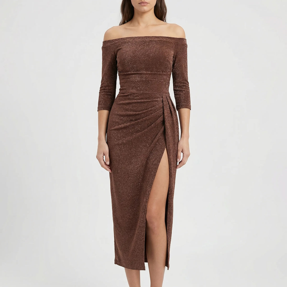 Abito Midi Bodycon Senza Spalline