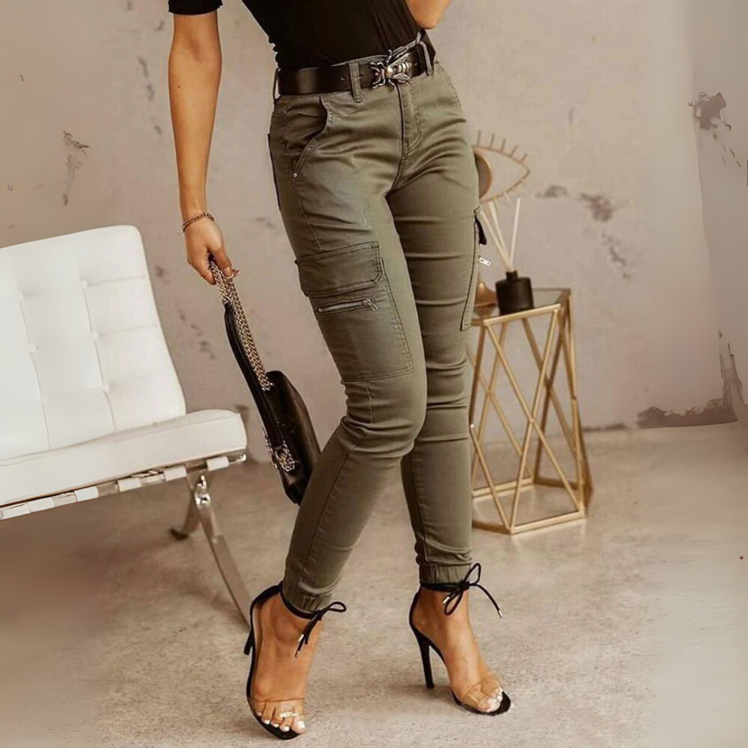 Pantaloni da jogging skinny cargo da donna