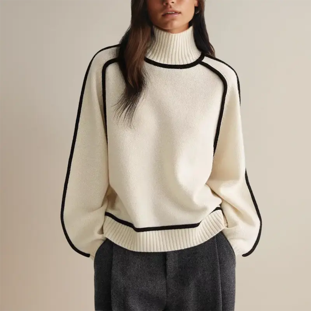 Maglione dolcevita effetto lana