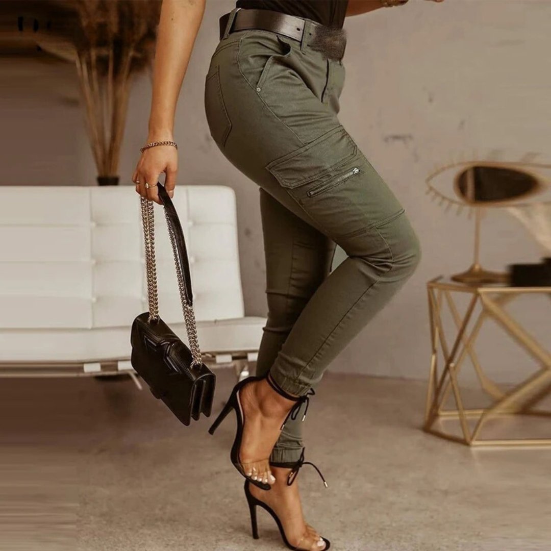 Pantaloni da jogging skinny cargo da donna