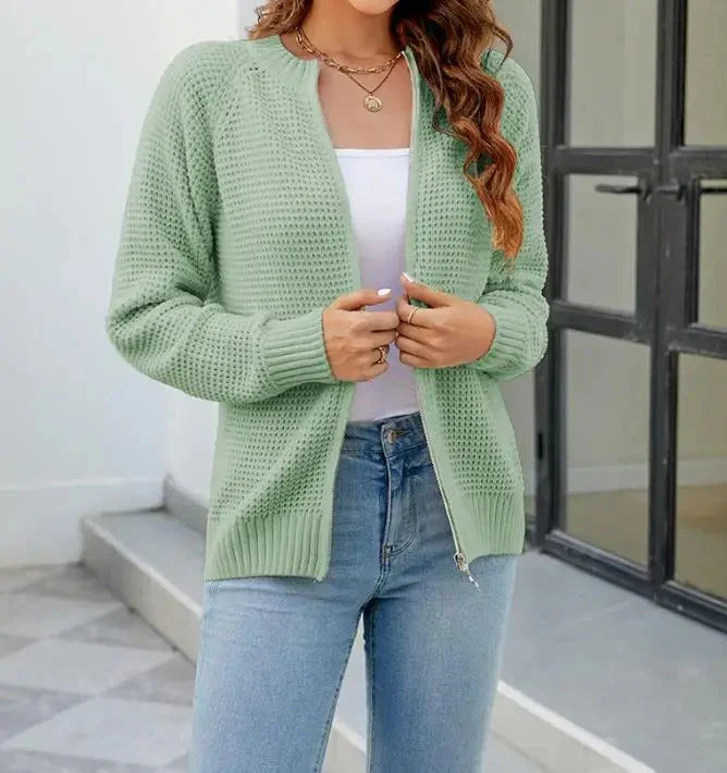 Kate – Cardigan in maglia con zip da donna