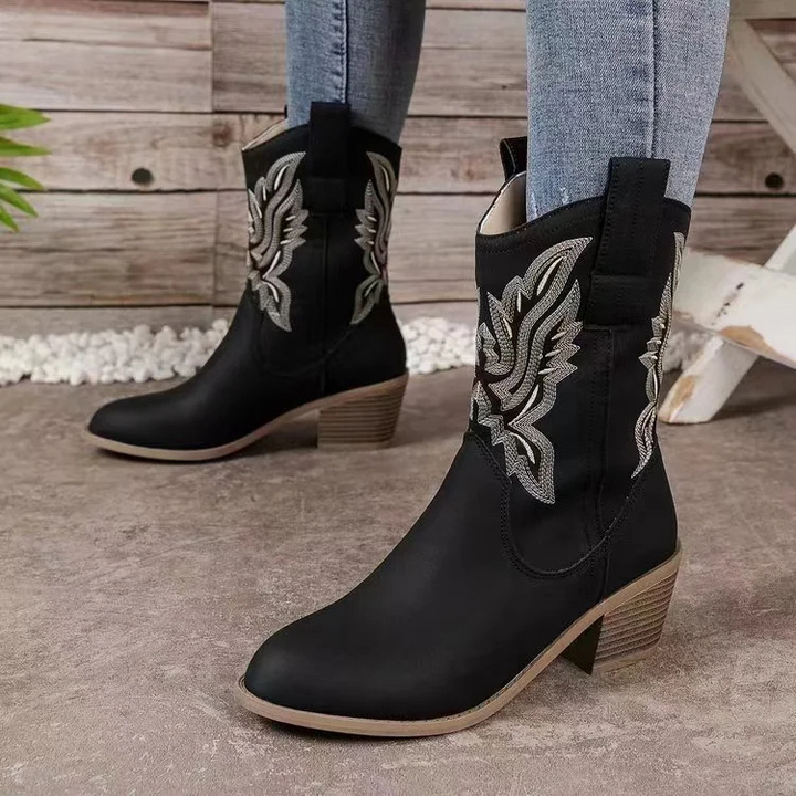 Stivaletti texani in similpelle da donna