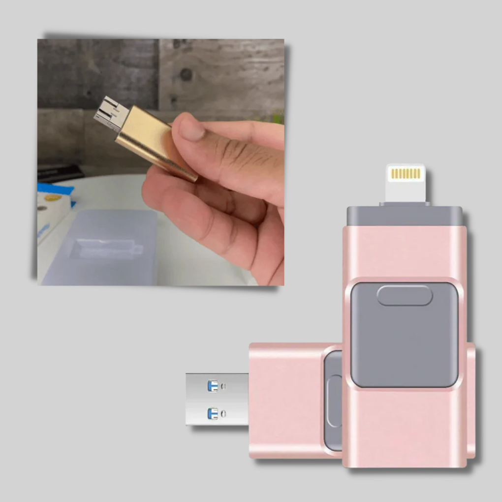 Chiavetta USB 4-in-1 – Soluzione di archiviazione multi-connettore