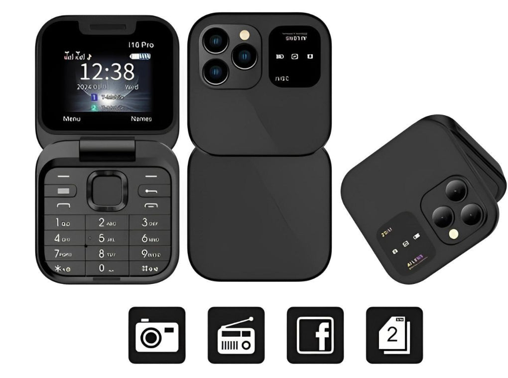 Telefono Pieghevole Dual SIM con Camera HD e Radio FM