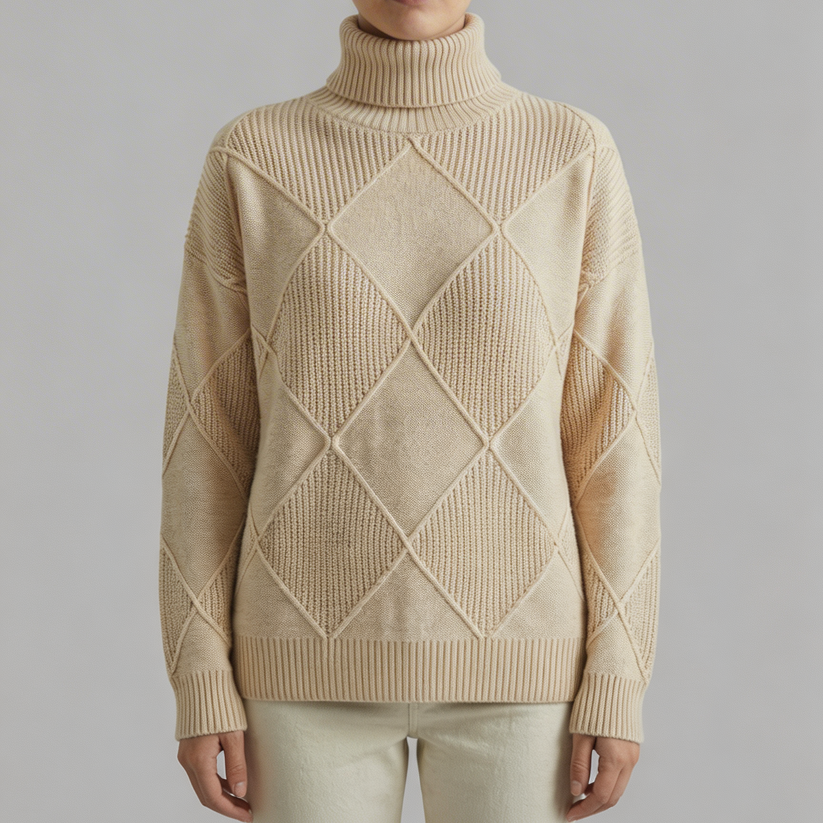 Maglione Dolcevita a Diamante per Donne