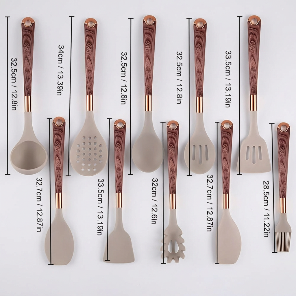 Set di utensili da cucina in silicone da 10 pezzi
