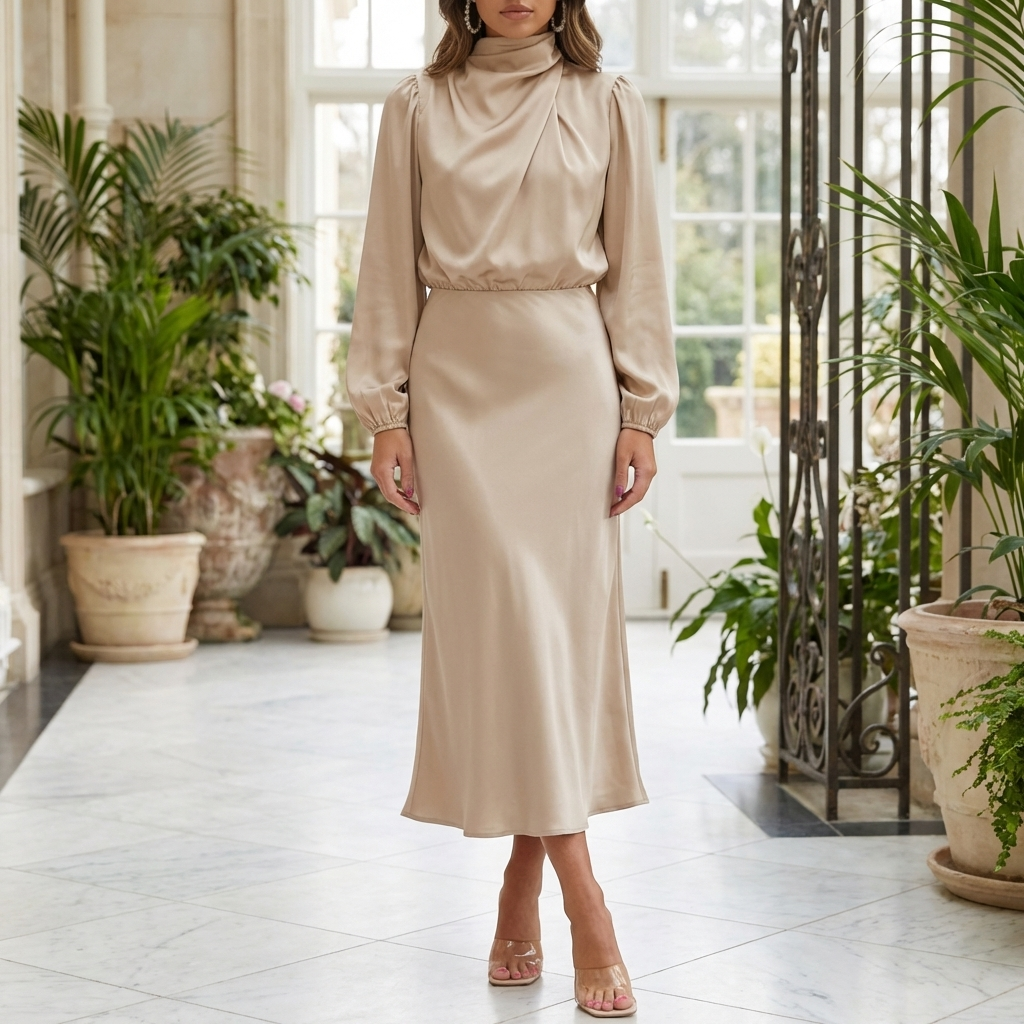 Abito da Sera in Satin Elegante per Donne
