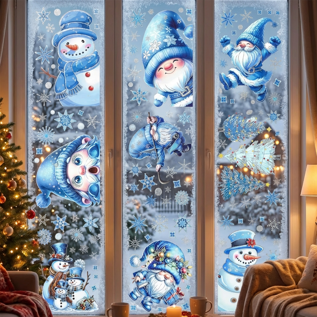 Set di adesivi per finestre festivi oversize