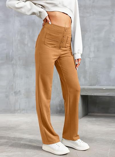 Phoebe – Pantaloni elasticizzati a vita alta e gamba dritta da donna