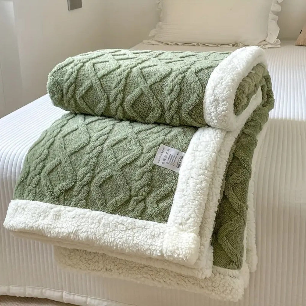 Diamond Knit – Coperta in sherpa reversibile