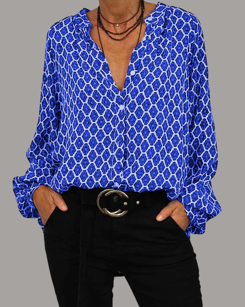Blusa con scollo a V da donna