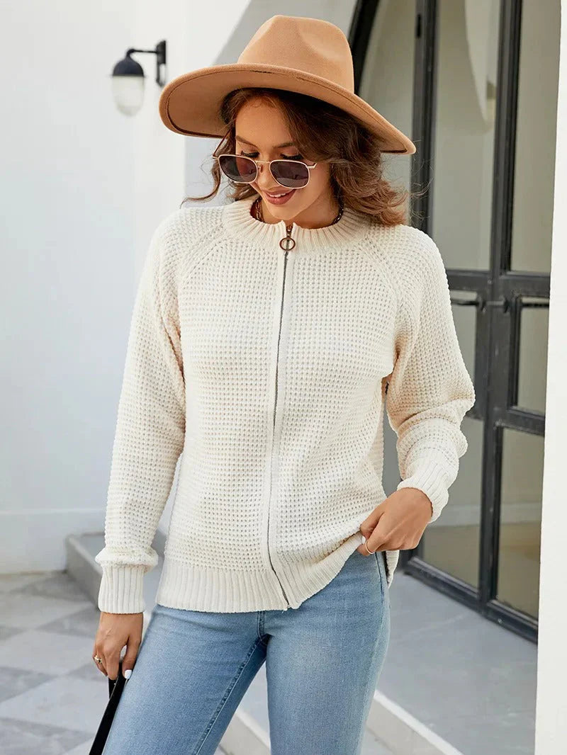 Kate – Cardigan in maglia con zip da donna