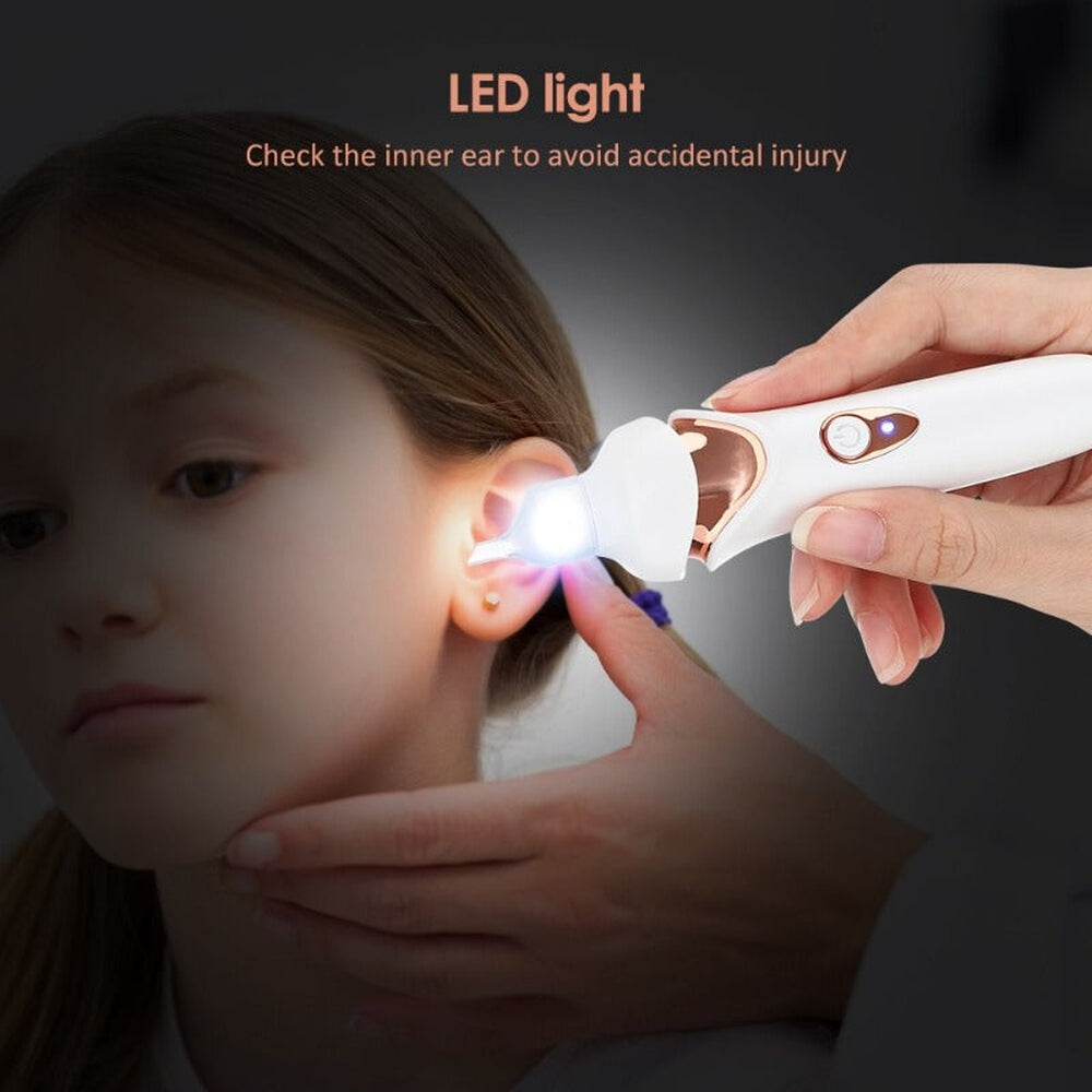 Aspiratore elettrico per la pulizia delle orecchie con luce LED
