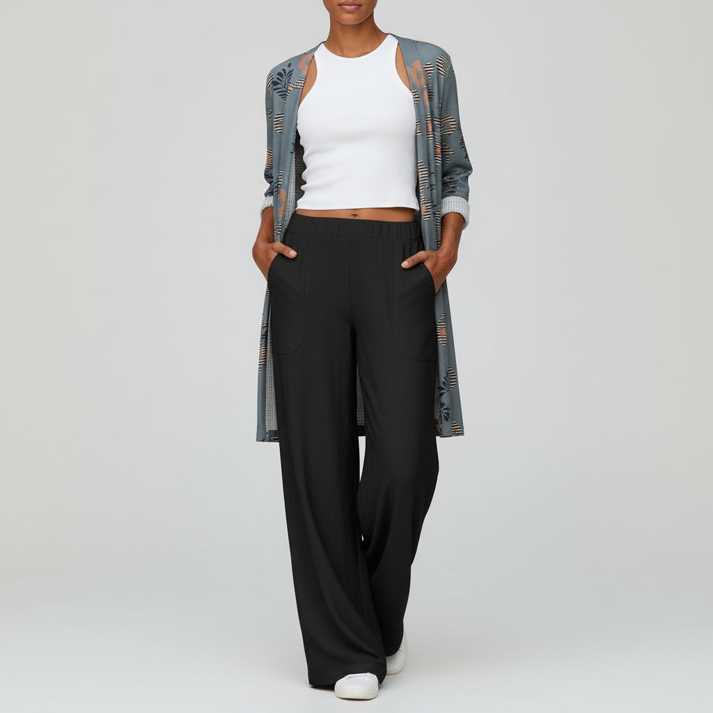 Pantaloni Morbidi Casual a Gamba Larga per Donne