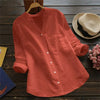 Camicia da donna in misto lino e cotone